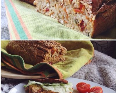 chili-gemuese-dinkel-brot mit sesamsamen