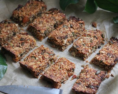 Haferflocken-Aprikosen Granola-Schnitten