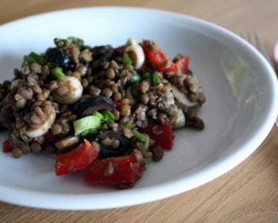 Lauwarmer Linsensalat mit Paprika