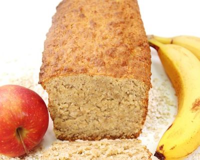 Veganes Bananenbrot mit Haferflocken und Apfel