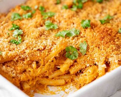 Vegane Mac and Cheese mit Panko