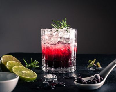 Blaubeer-Limetten-Cocktail