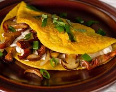 Herbstliche Omelettes mit Wildpilzen und Ricotta – vegan