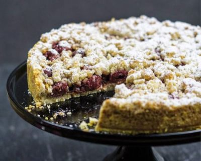 Kirschstreuselkuchen glutenfrei, vegan und mit ganz viel Knusper!