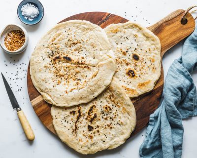 Einfaches veganes Fladenbrot