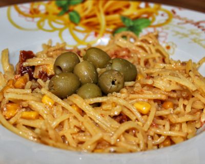 Italiens Schreck – glutenfreie Spaghetti mit getrockneten Tomaten