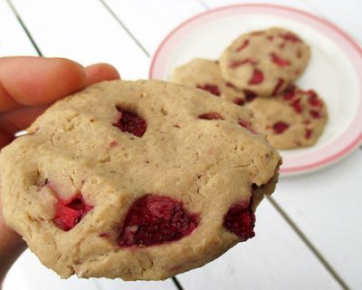 Erdbeer Vanille Cookies (Vegan, Glutenfrei, Ohne Kristallzucker)