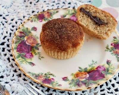 Vegane Donut-Muffins mit "Nutella"-Kern