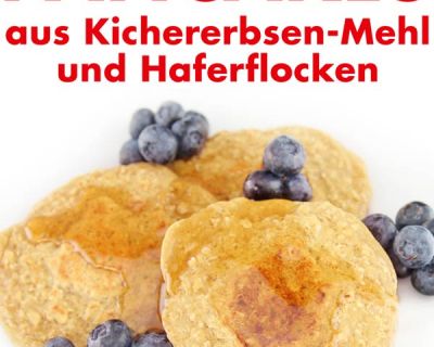 Vegane Pfannkuchen aus Kichererbsenmehl und Haferflocken