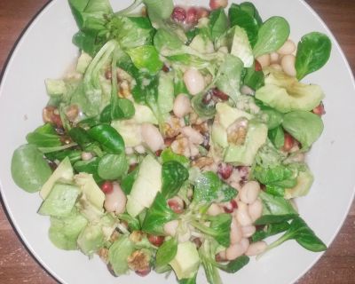 Weißer Bohnen-Salat mit Granatapfel