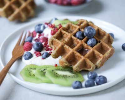 Schnelle, vegane Frühstückswaffeln (glutenfrei)