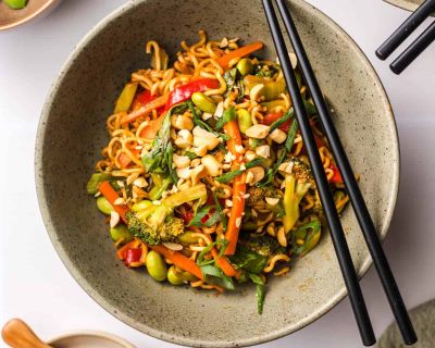 Schnelle Mie-Nudel-Pfanne